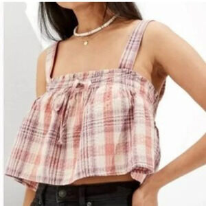 Americal Eagle NWT Plaid Pink Crop Top size M